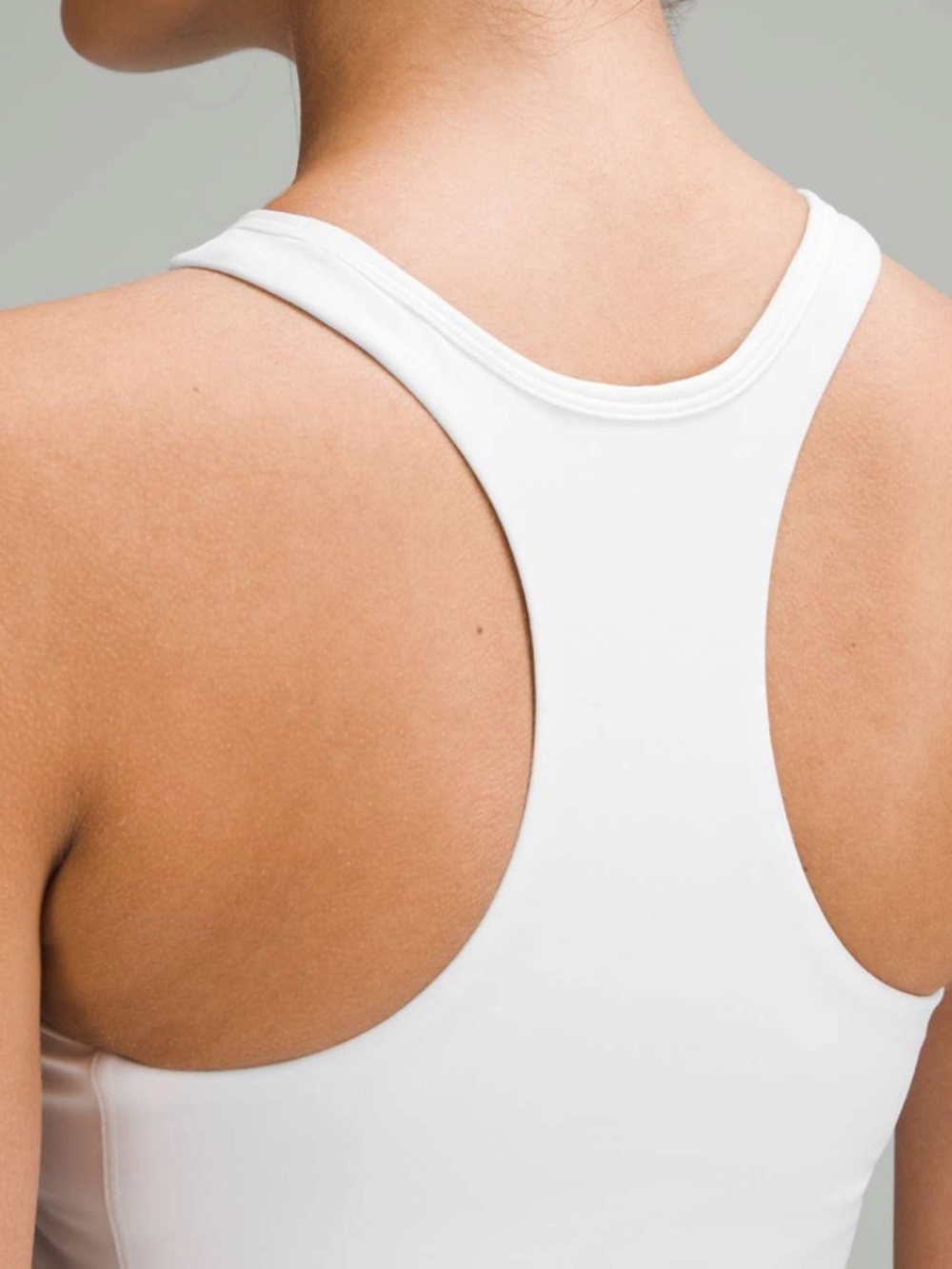 Lululemon Waist-Length V-Neck Tennis Tank Top White Medium Support B/C Cup - Picture 6 of 6